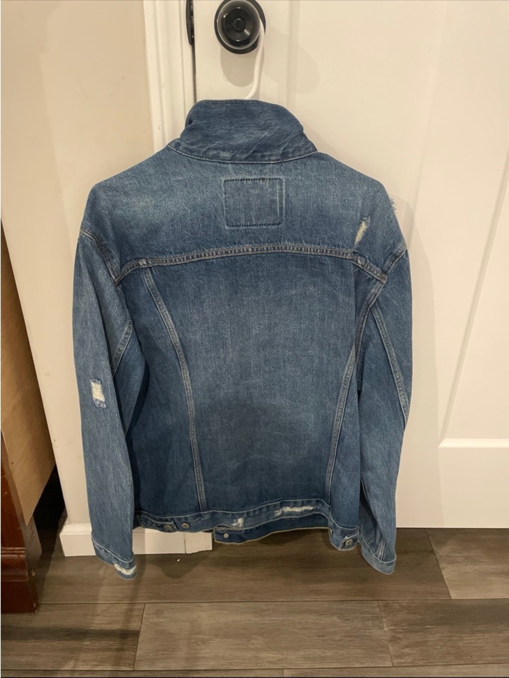 Levi's Blue Distressed Denim Shacket - Picture 2 of 3